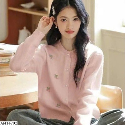 AM14792   ÁO CARDIGAN HOẠ TIẾT XINH