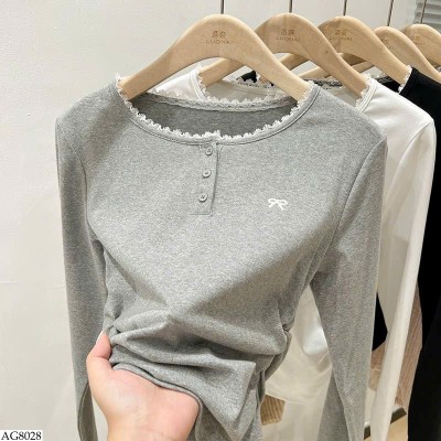 AG8028 ÁO THUN VIỀN REN CHO BÉ GÁI