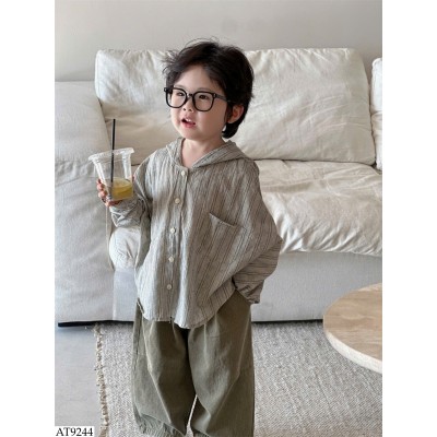 AT9244 ÁO SƠ MI KẺ CÓ MŨ BT