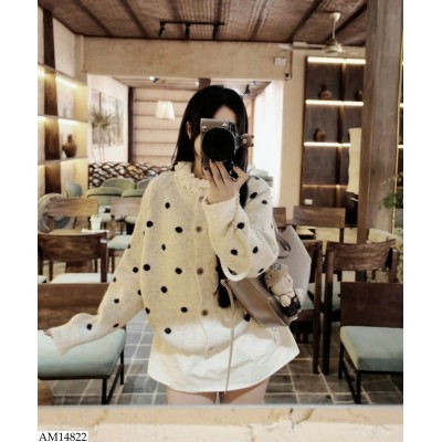 AM14822 ÁO CARDIGAN LEN CHẤM BI