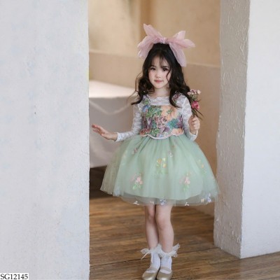 SG12145 SET ÁO REN MIX VÁY CÔNG CHÚA BG