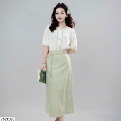 VM3188 CHÂN VÁY XANH DÁNG DÀI