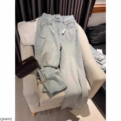 QM4932 QUẦN JEAN SUÔNG ĐÍNH CHO NỮ 