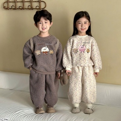 S2396 BỘ NỈ LÔNG HOẠT HÌNH CHO BÉ