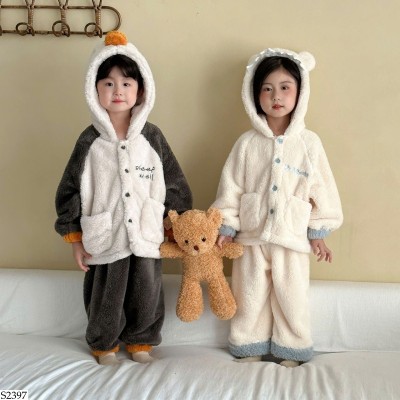 S2397 BỘ NỈ LÔNG HOẠT HÌNH CHO BÉ