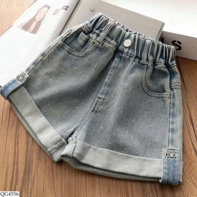 QG4556 QUẦN SHORT JEAN GẤP GẤU BG