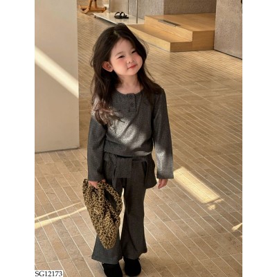 SG12173 SET ÁO THUN PHỐI QUẦN LOE BÉ GÁI 