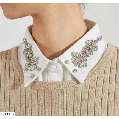 PK11437 CỔ ÁO SƠ MI ĐÍNH ĐÁ GIÁ MỚI