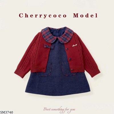 SM3740 SÉT CARDIGAN ĐẦM JEANS CHERRYCOCO
