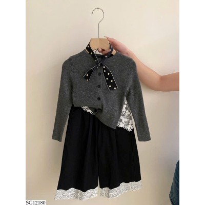 SG12180 ÁO CARDIGAN PHỐI QUẦN ỐNG RỘNG CHO BG