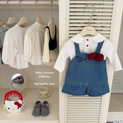 YG472 SET ÁO THUN MIX YẾM JEAN KITTY NƠ BG