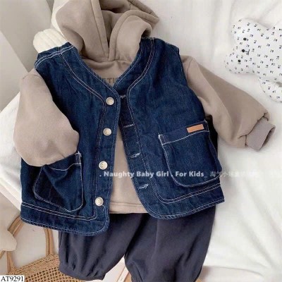 AT9291 ÁO KHOÁC GILE DENIM CHO BT 