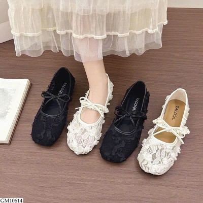 GM10614 GIÀY BỆT PHỐI REN HOA