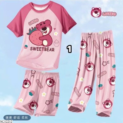 SG12212 BỘ MẶC NHÀ HOẠT HÌNH 3 MÓN CHO BG