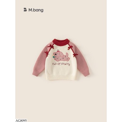 AG8095 ÁO LEN NƠ CÚN BABYCITY