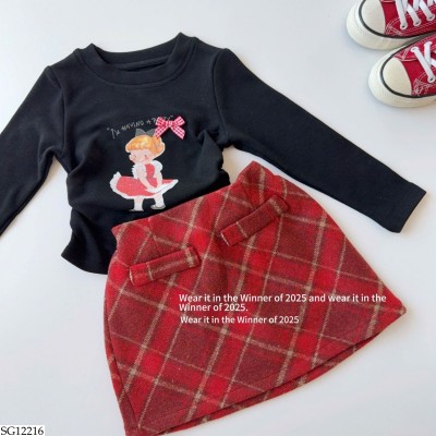SG12216 SET ÁO DÀI TAY MIX CV KẺ BG