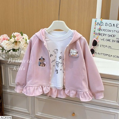 AG8104 ÁO KHOÁC NỈ MÈO KITTY BG