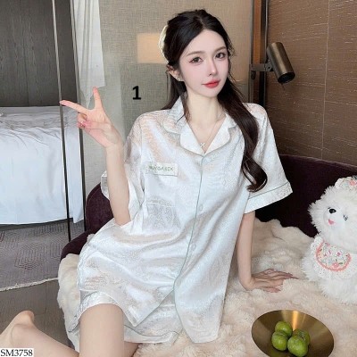 SM3758 BỘ PIJAMA TRẮNG CỘC NHÁM