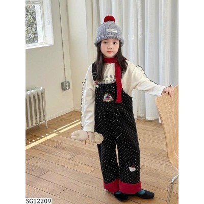 SG12209 SET ÁO KITTY MIX QUẦN YẾM CHẤM BI