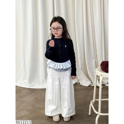 SG12211 SET ÁO LEN CARDIGAN PHỐI QUẦN SUÔNG