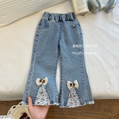 QG4571 QUẦN JEAN LOE PHỐI NƠ CHO BG
