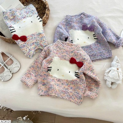 AG8121 ÁO LEN KITTY CHO BÉ GÁI