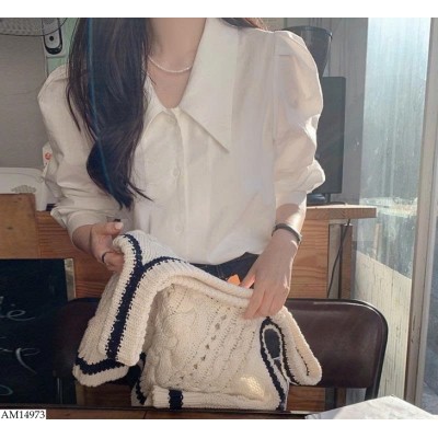 AM14973 ÁO SƠ MI TRẮNG TAY BỒNG
