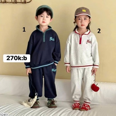 S2403 BỘ NỈ HỌA TIẾT CHO BÉ