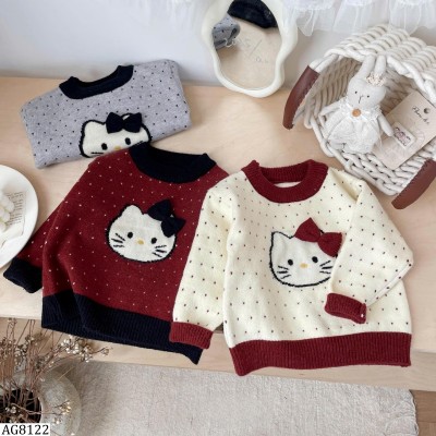 AG8122 ÁO LEN HELLO KITTY CHẤM BI