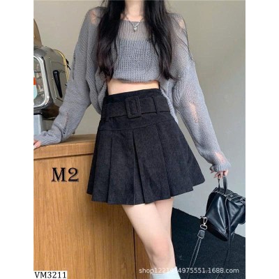 VM3211 CHÂN VÁY NHUNG XẾP LY