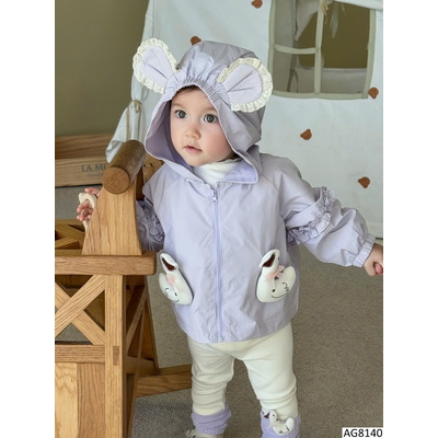 AG8140 ÁO KHOÁC TAI THỎ CUTE PHỐI BÈO CHO BÉ