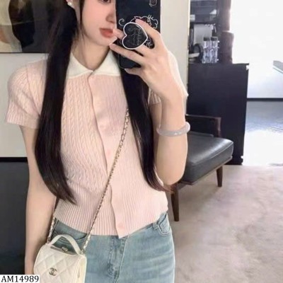 AM14989 ÁO LEN CỔ SEN NỮ