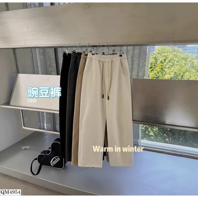 QM4954 Quần ống rộng nỉ dày giữ ấm