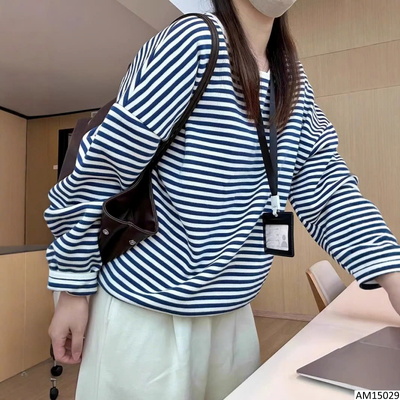 AM15029 ÁO DÀI TAY KẺ NGANG CỔ TRÒN