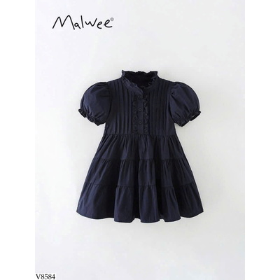 V8584 VÁY BABYDOLL TAY BỒNG CHO BÉ GÁI MALWEE