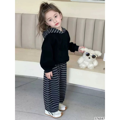 ST6597 SET ÁO HOODIE MIX QUẦN KẺ