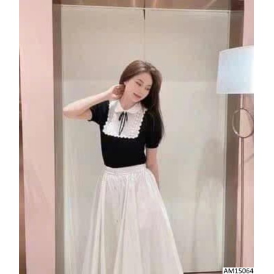 AM15064 ÁO DỆT KIM CỔ REN