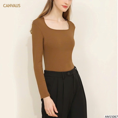 AM15067 ÁO THUN DÀI TAY GIỮ NHIỆT CỔ VUÔNG HÃNG CANVAUS