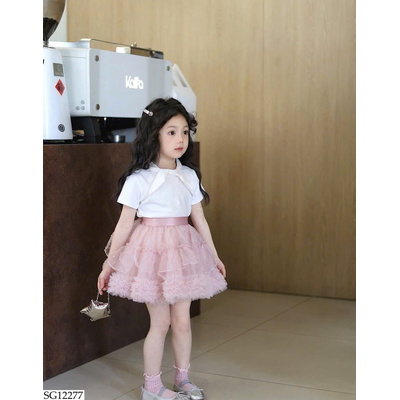 SG12277 SET ÁO TRẮNG MIX CV TUTU HỒNG