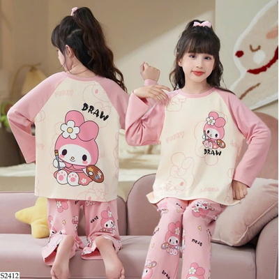 S2412 BST BỘ  MẶC NHÀ HỌA TIẾT CHO BÉ