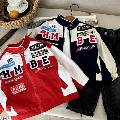 AT9374 ÁO KHOÁC PHỐI MÀU CHO BÉ GÁI