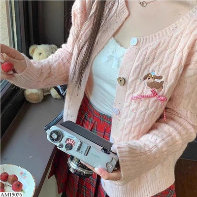 AM15076 ÁO CARDIGAN HÌNH CÚN GIÁ MỚI