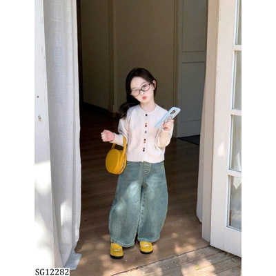 SG12282 SET ÁO LEN CARDIGAN PHỐI QUẦN JEAN SUÔNG
