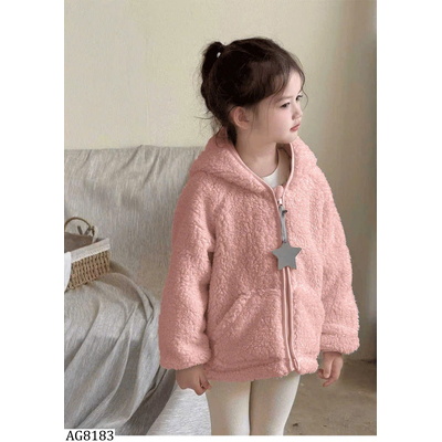 AG8183 GIÁ MỚI - ÁO KHOÁC LÔNG CỪU LÓT NỈ CÓ MŨ CHO BÉ