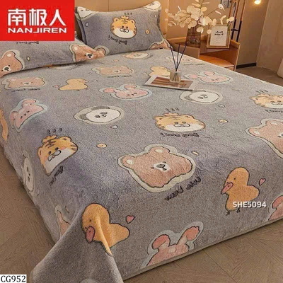 CG952  SET CHĂN + 2VỎ GỐI LÔNG NHUNG LÔNG TUYẾT