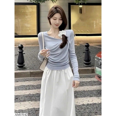 AM15142 ÁO NHÚN CỔ, EO PHONG CÁCH HQ CHO NỮ