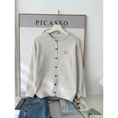 AM15153 ÁO CARDIGAN LEN THÊU HÌNH TIM CHO NỮ