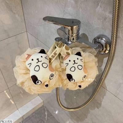 PK11531 SET 2C BÔNG TẮM MÈO CUTE