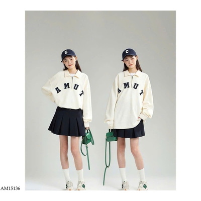 AM15136 ÁO NỈ TĂM KÉO KHOÁ CỔ DESSUU