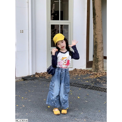 SG13014 SET ÁO PHỐI MÀU MIX QUẦN JEAN TÚI HỘP BG
